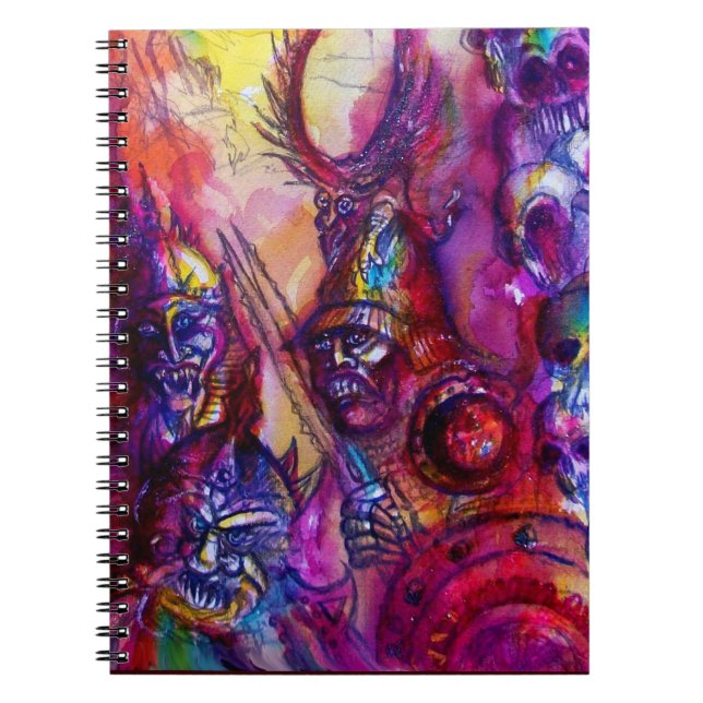 HALLOWEEN MONSTERS/ORK KRIG Fantasy Anteckningsbok Med Spiral (Framsidan)