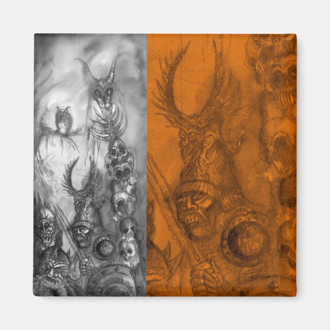 HALLOWEEN MONSTERS/ORK KRIG Fantasy Magnet (Framsidan)