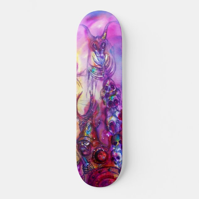 HALLOWEEN MONSTERS/ORK KRIG Fantasy Old School Skateboard Bräda 18 Cm (Framsida)