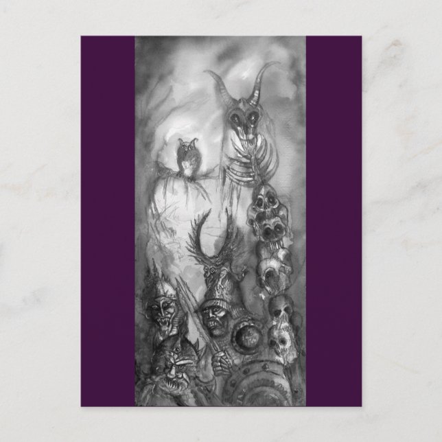 HALLOWEEN MONSTERS/ORK KRIG Fantasy Vykort (Framsida)