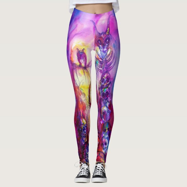 HALLOWEEN MONSTERS/ORK KRIG Lila Leggings (Framsida)