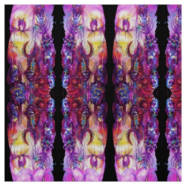 HALLOWEEN MONSTERS/ORK KRIG Red Lila Fantasy Tyg (Prov)