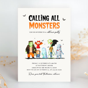Halloween Monsters Party-inbjudan Inbjudningar