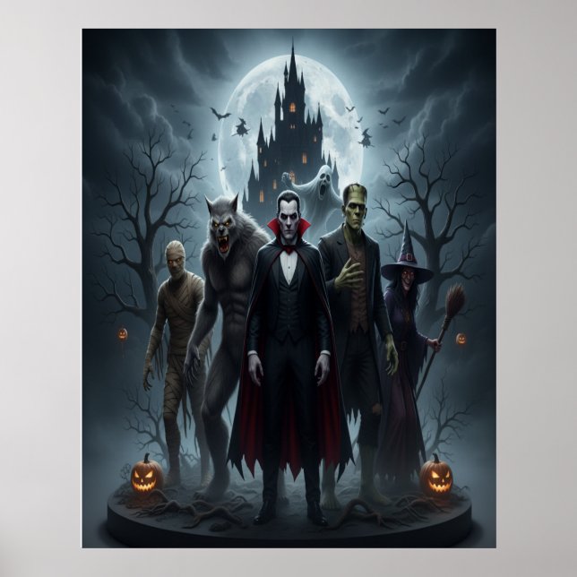 Halloween Monsters Poster biografscen (Framsidan)