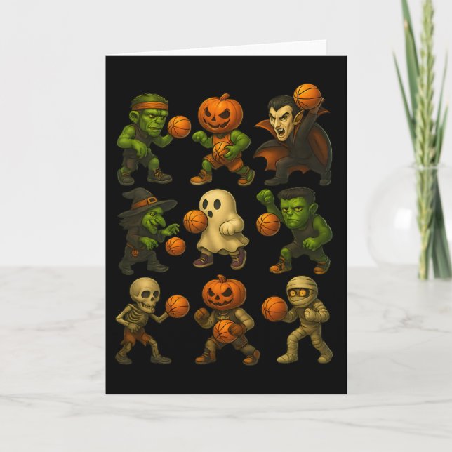 Halloween Monsters spelar Sketll Funny Costume 2 Kort (Framsida)