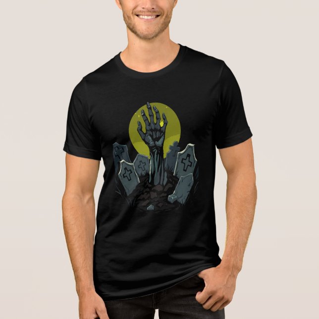 Halloween Moody Abstrakt Geometric Digital Art T Shirt (Framsida)