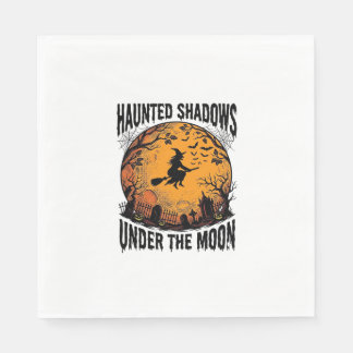 Halloween Moon Häxa Vintage Skräckinjagande Natt T Pappersservett