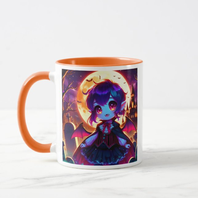 Halloween - Moonlit chibi vampire Mugg (Vänster)