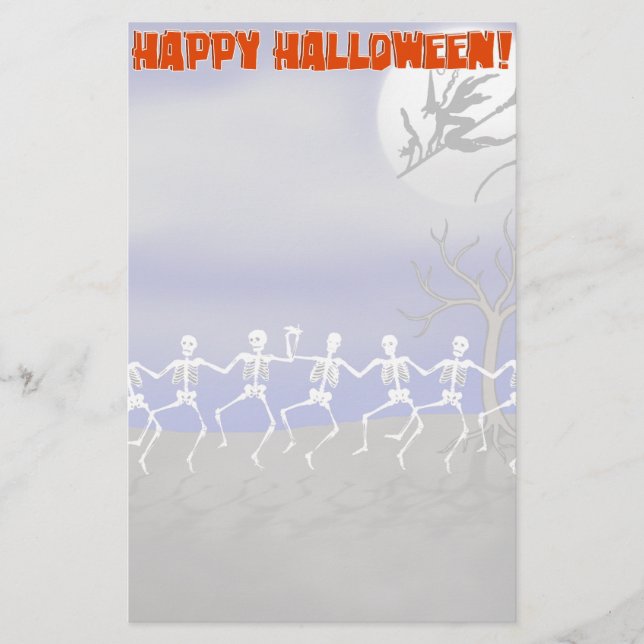 Halloween Moonlit Party Scene Brevpapper (Framsida)
