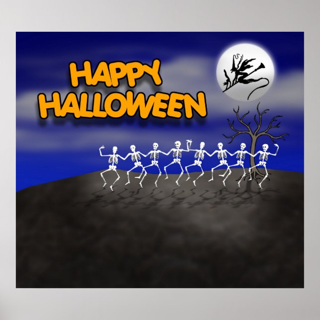 Halloween Moonlit Party Scene Poster (Framsidan)