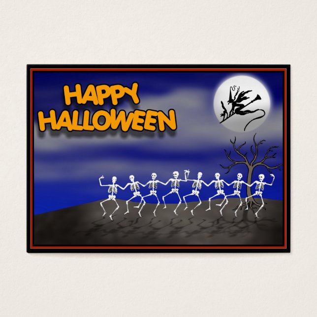 Halloween Moonlit Party Scene Visitkort (Framsidan)