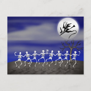 Halloween Moonlit Party Scene Vykort