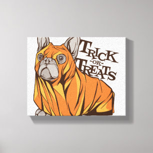 Halloween mops canvastryck