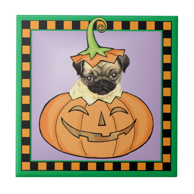 Halloween mops kakelplatta (Framsidan)