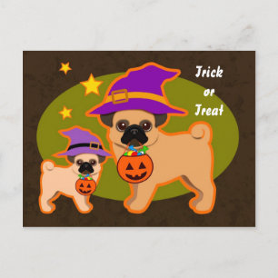 Halloween mopsar vykort