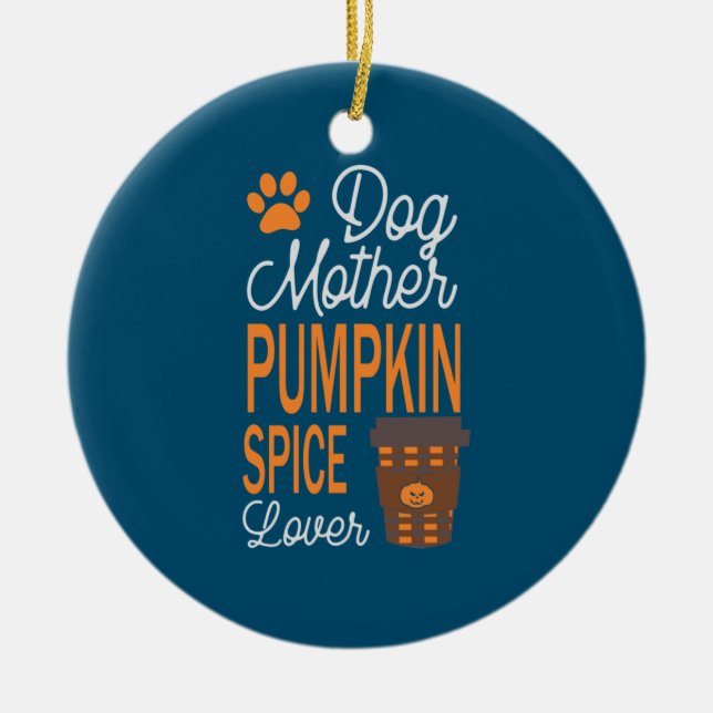 Halloween Mor och Pumpkin Spice Birthday Julgransprydnad Keramik (Framsidan)