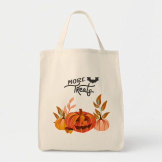 Halloween • MORE TREATS Tragetasche Tote Bag Tygkasse