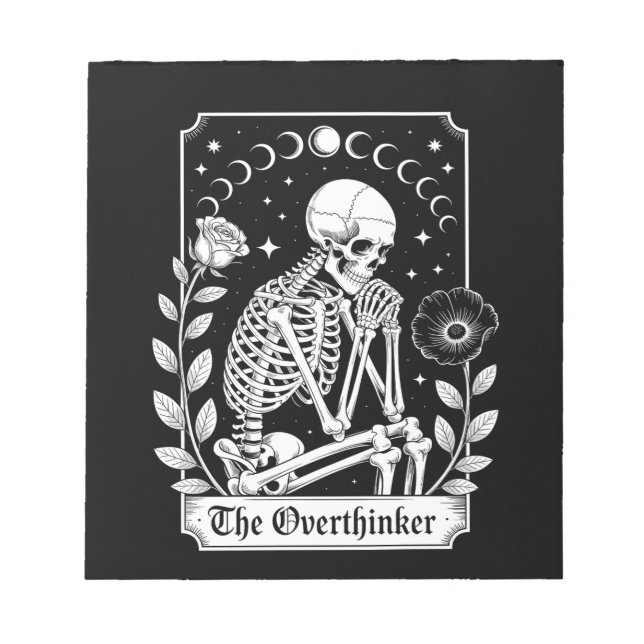 Halloween Mörk Gothic Skelett Övertänkare Anteckningsblock (Framsida)