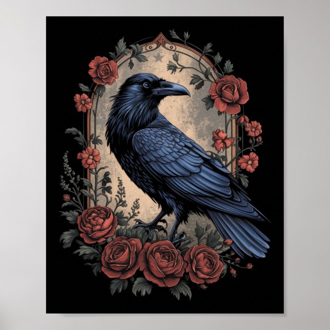 Halloween-Mörk Mysteriskt Witchy Nature Fantasy Poster (Framsidan)