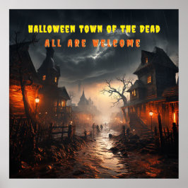 Halloween Mörk och Skary Town of the Dead Poster