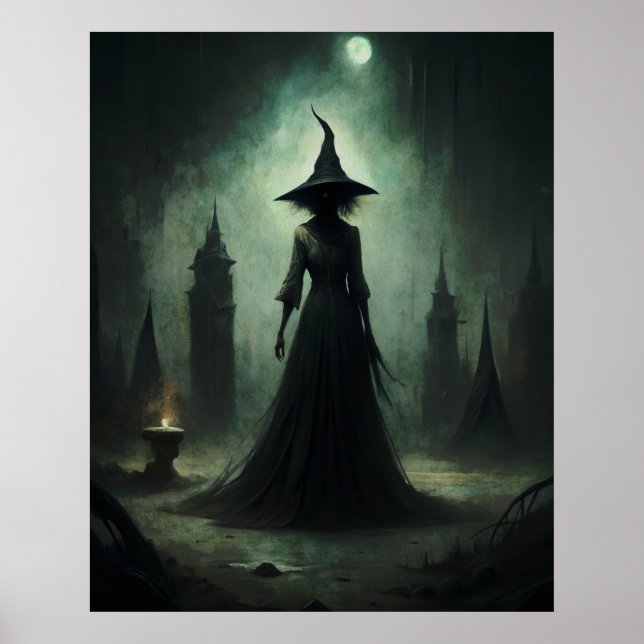 Halloween Mörk Witch Poster (Framsidan)