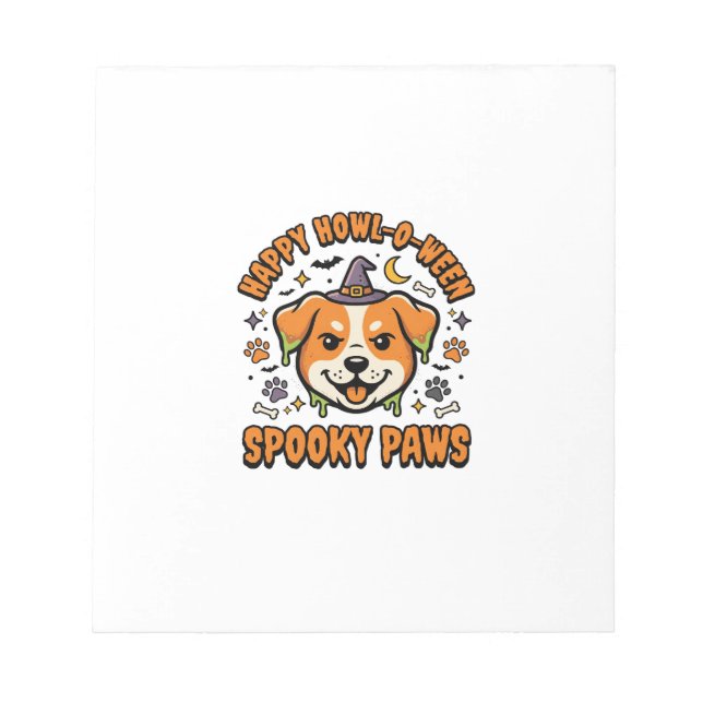 Halloween Mörka Tassar Hund Anteckningsblock (Framsida)