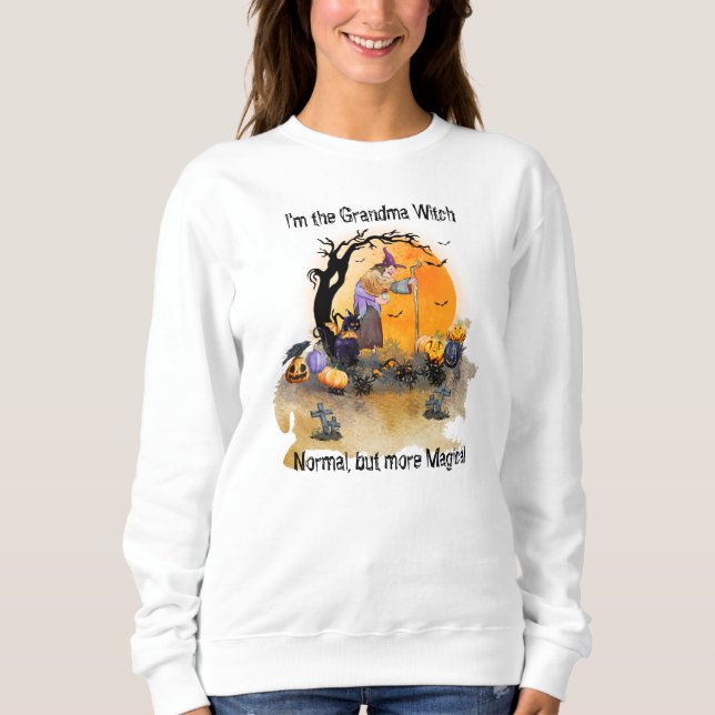 Halloween - mormor Witch, normal men mer magisk T Shirt (Framsida)