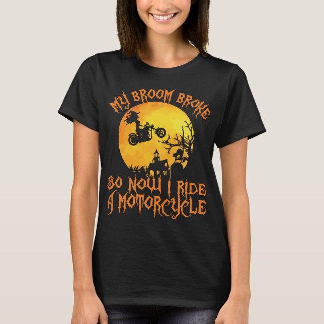 Halloween motorcykel Mitt rum Fattigare T Shirt (Framsida)