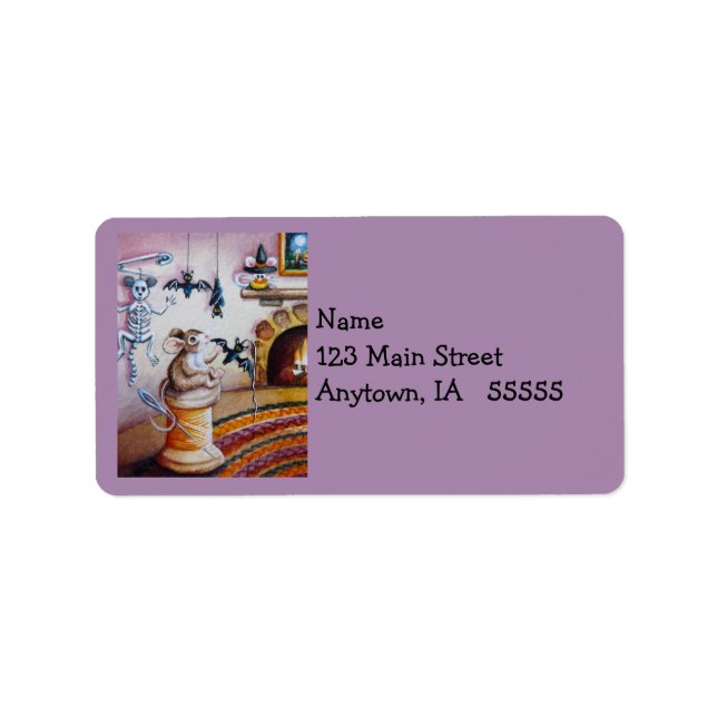 Halloween Mouse Hanging Fladdermus Dekoration Wate Adressetikett (Framsidan)