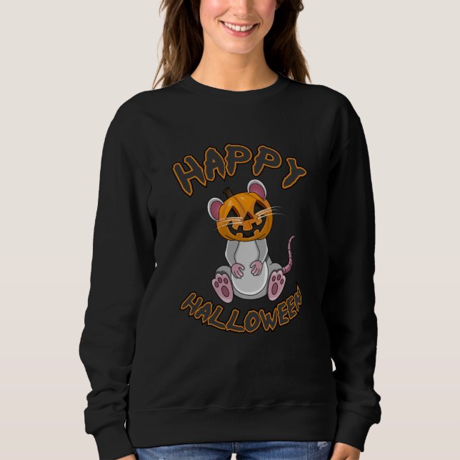 Halloween Mouse Mice Råtta Pumpkin Horror Gift Ide T Shirt (Framsida)