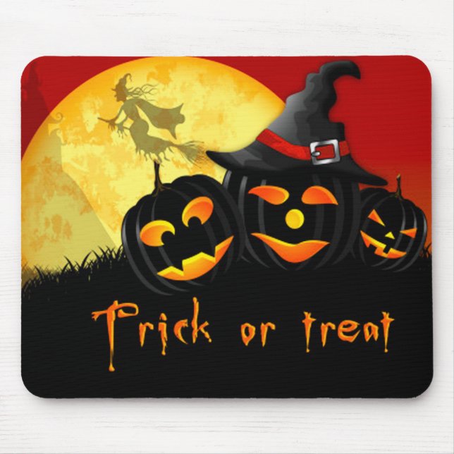 Halloween Mouse pad/Bus eller godis Musmatta (Framsidan)