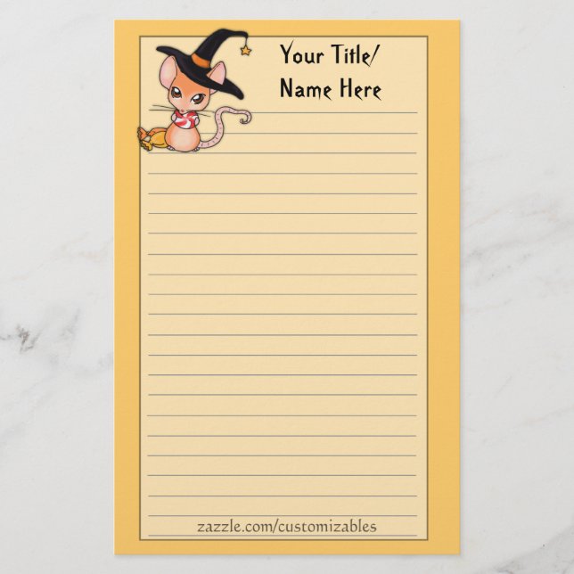 Halloween Mouse Stationery Brevpapper (Framsida)