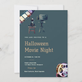Halloween Movie Night Black Cat Projector Roligt M Inbjudningar