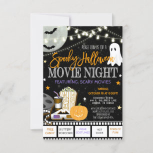 Halloween Movie Night-inbjudan Inbjudningar