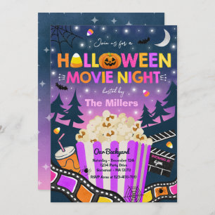 Halloween Movie Night Party Halloween Spooktacular Inbjudningar