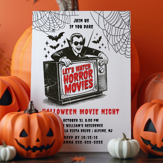 Halloween Movie Night Party-inbjudan Inbjudningar (Skapare uppladdad)