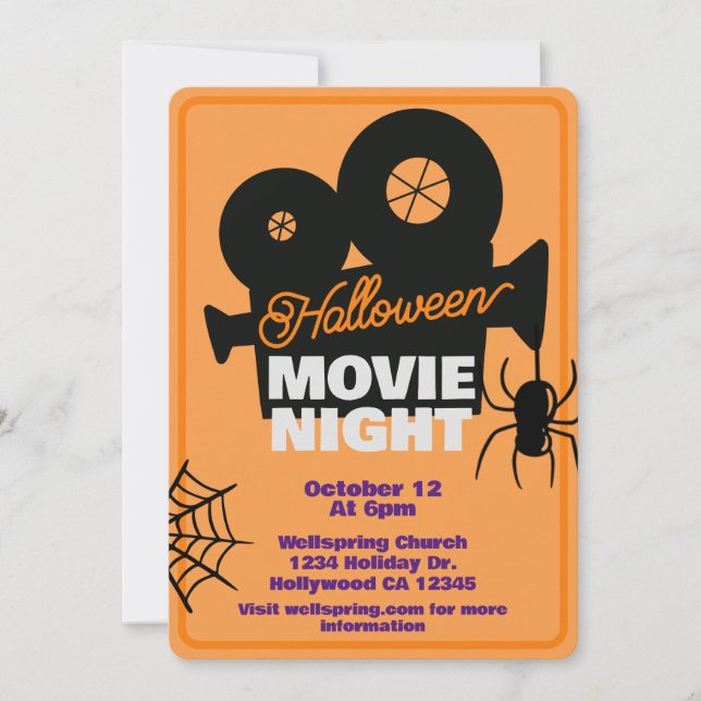 Halloween Movie Night Party Spooktacular Inbjudningar (Framsida)