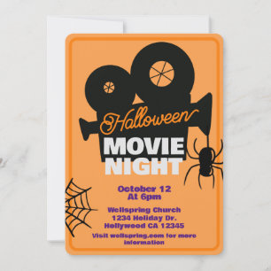 Halloween Movie Night Party Spooktacular Inbjudningar