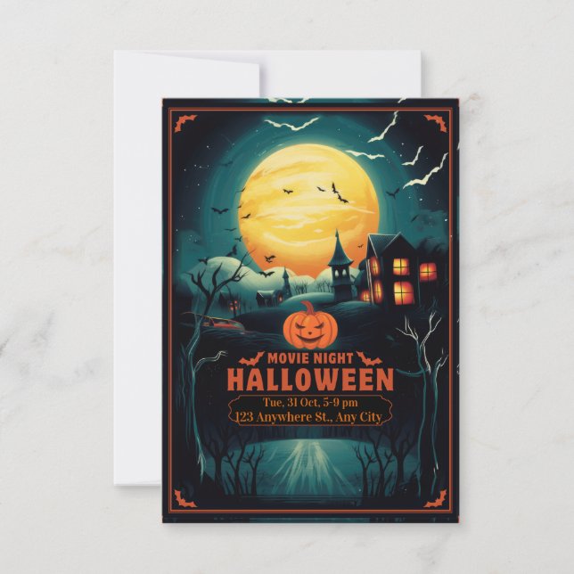 Halloween Movie Night Poster OSA Kort (Framsida)