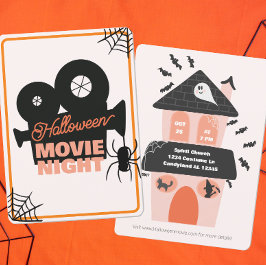 Halloween Movie Night Spooky Cute Kids Inbjudningar
