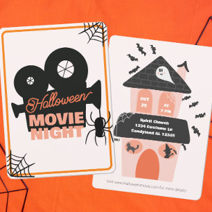 Halloween Movie Night Spooky Cute Kids Inbjudningar
