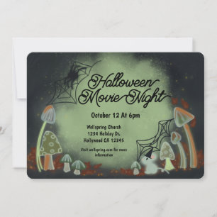 Halloween Movie Night Woodland Glow Inbjudningar