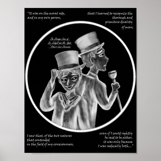 Halloween Mr. Hyde and Dr. Jekyll Gothic Art Print Poster (Framsidan)