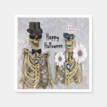 Halloween, Mr. & Skully skelettons napkins.