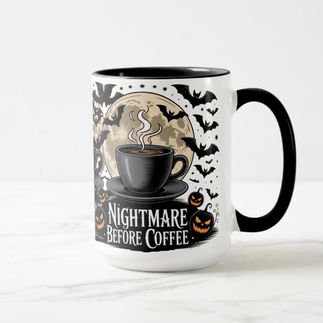 Halloween-mugg för kaffe innan mardrömmen mugg (Höger)