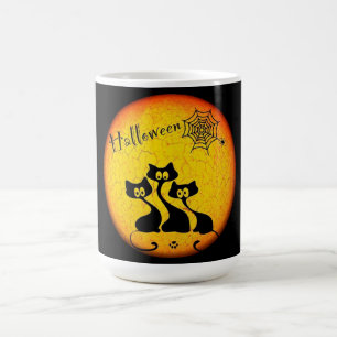 Halloween Mugg/Måne, Svarta katter, Spiders och We Kaffemugg