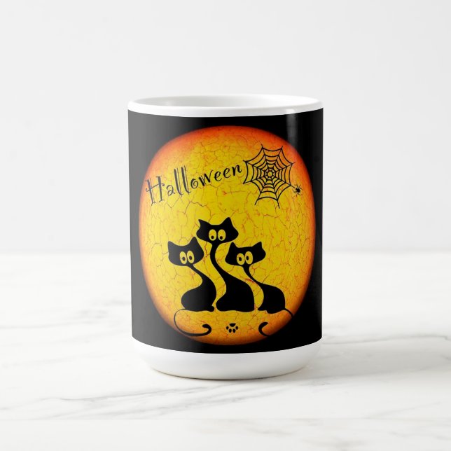 Halloween Mugg/Måne, Svarta katter, Spiders och We Kaffemugg (Center)