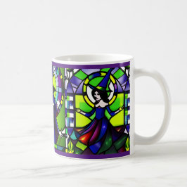 Halloween-mugg med glasmålning av häxa kaffemugg