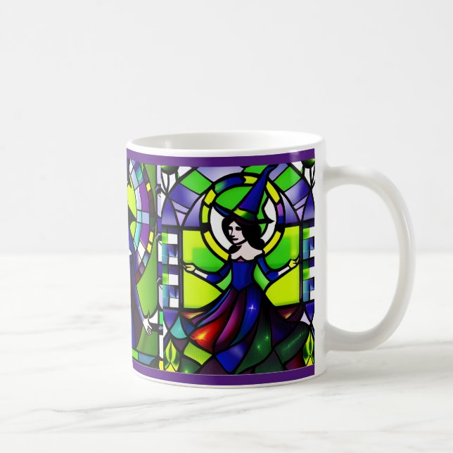 Halloween-mugg med glasmålning av häxa kaffemugg (Höger)