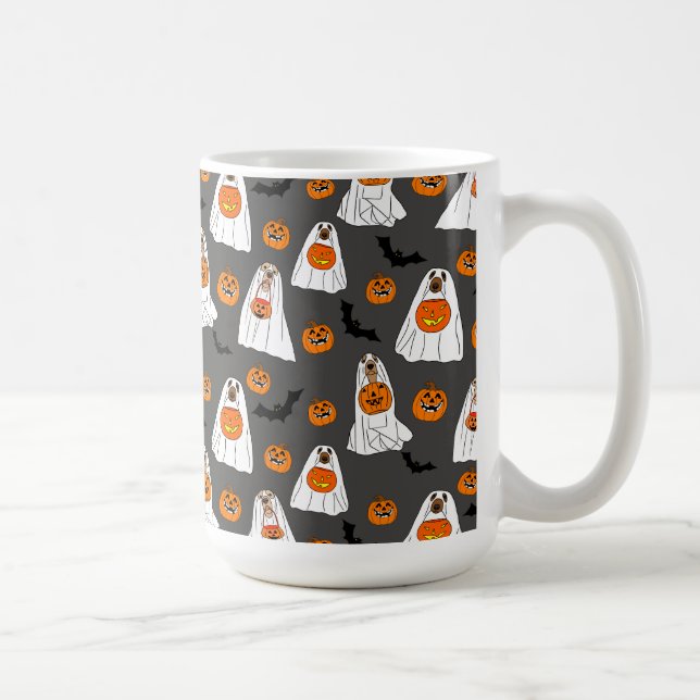 Halloween Mugg med Hund Spöken Pumpkins och Fladde (Höger)